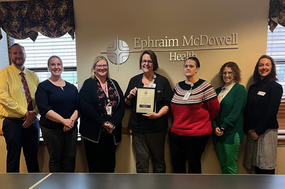 The KHA Quality Team proudly presented the KHA Patient Safety Hero Award today to Lisa Lockhart, Nursing Quality Manager/Patient Safety Officer of Ephraim McDowell Regional Medical Center.