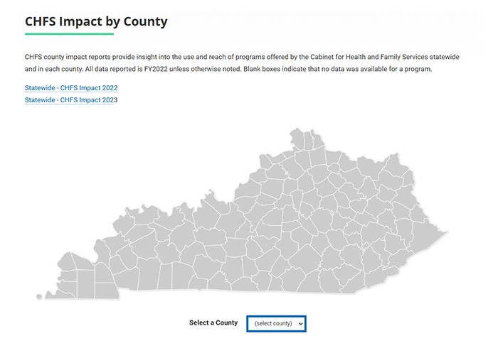 CHFS Impact by County screenshot